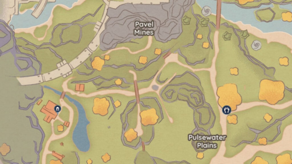 Une carte des emplacements Briar Daisy à Palia