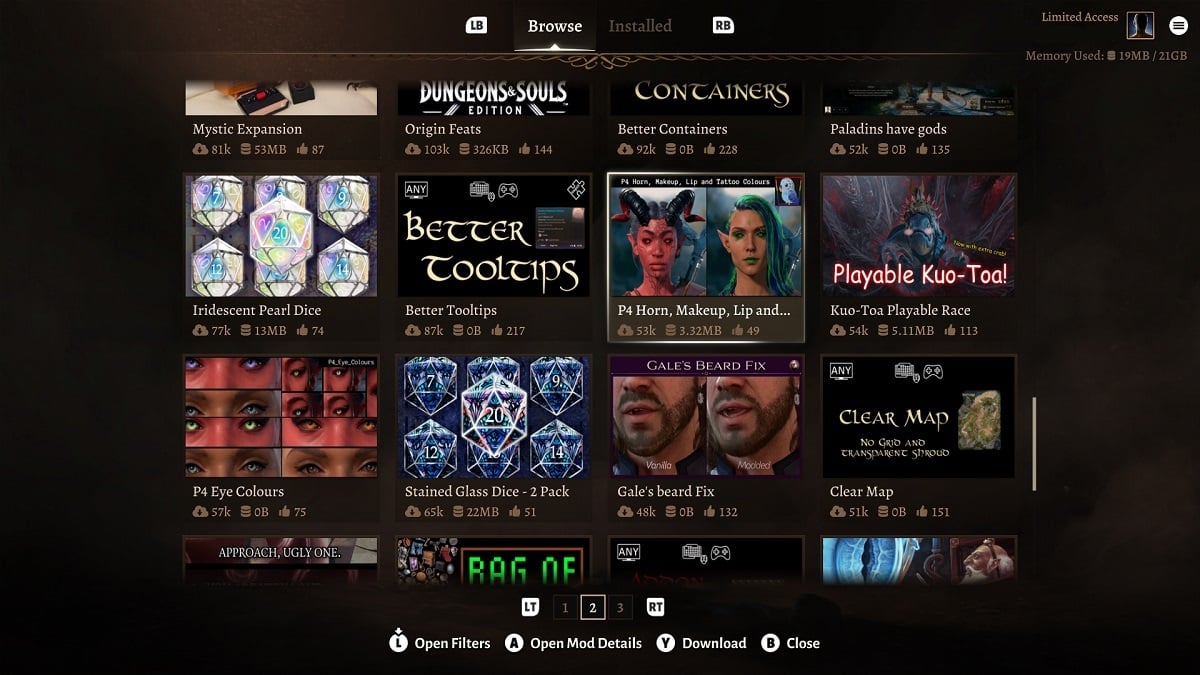 comment installer des mods dans Baldurs Gate 3 sur Xbox Series XS