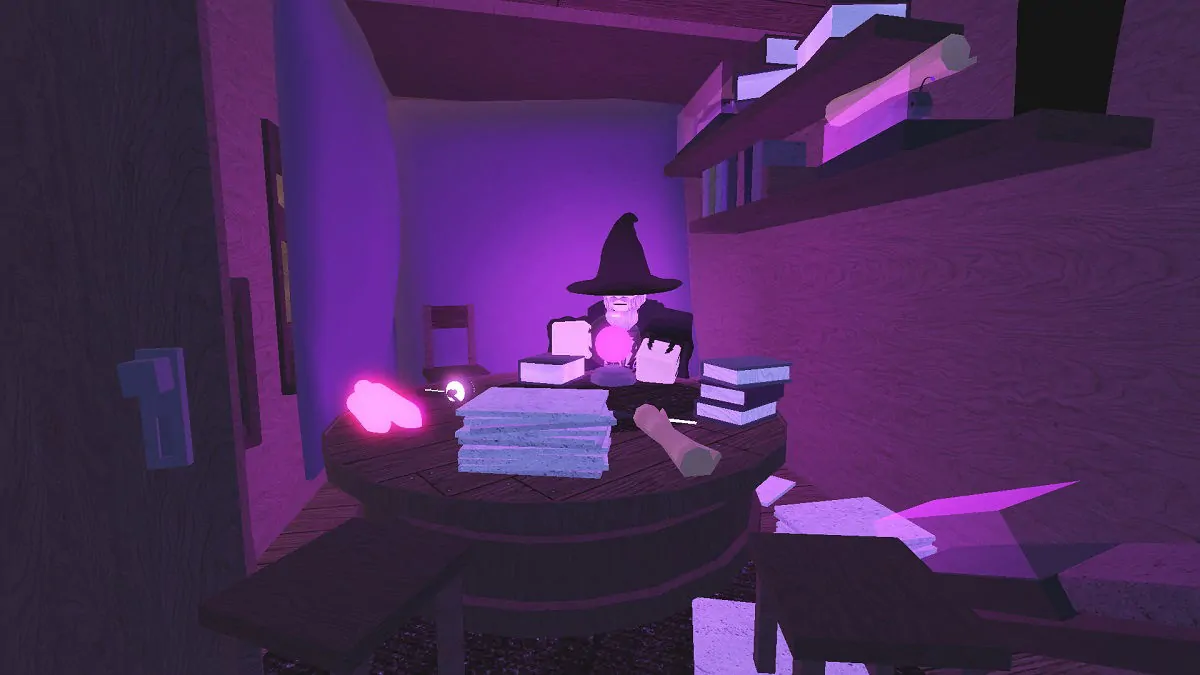 parler avec Merlin PNJ pour acheter des reliques enchantées dans Roblox Fisch