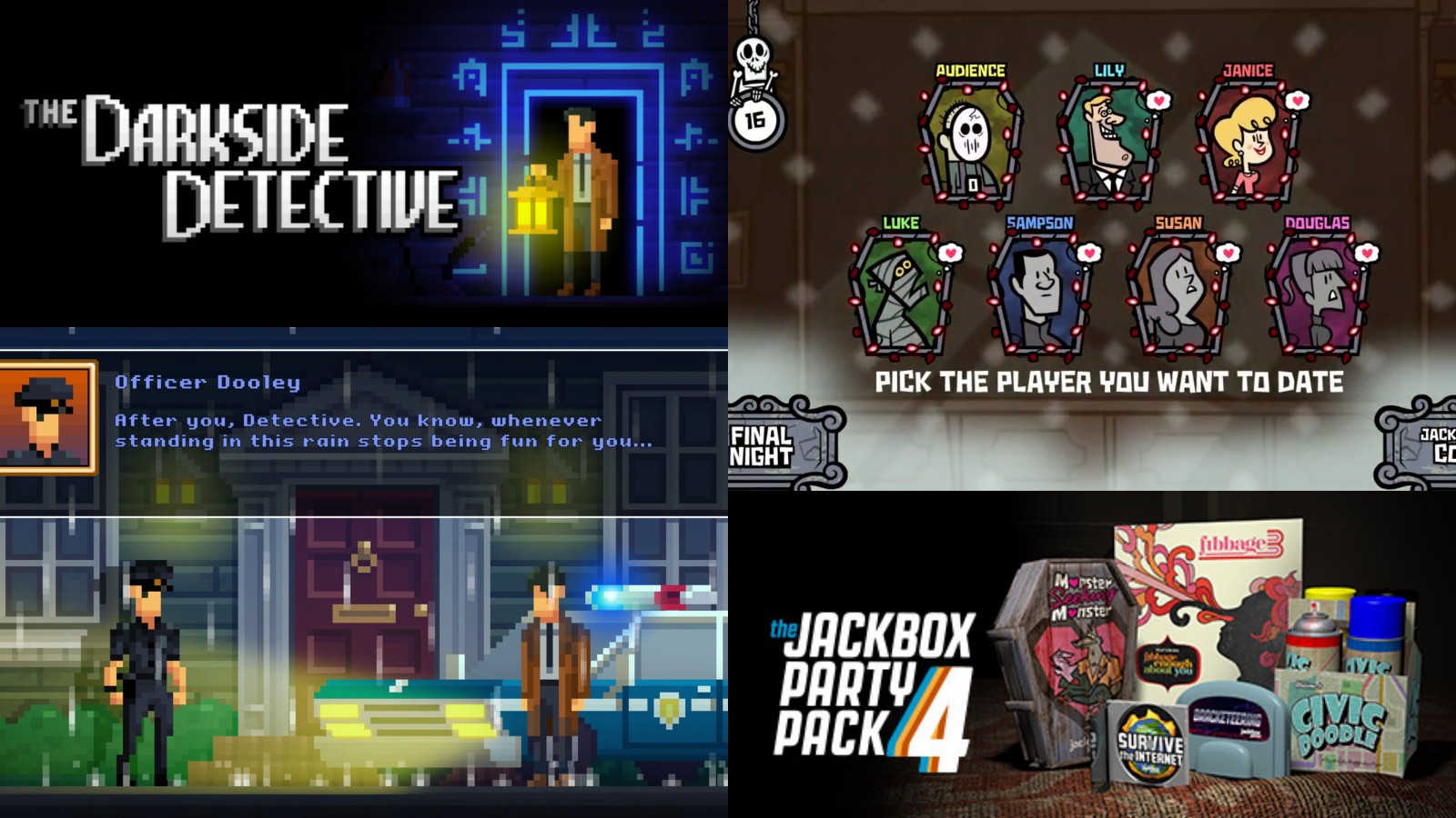 L’Epic Games Store jeu gratuit : The Darkside Detective et The Jackbox Party Pack 4